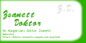 zsanett doktor business card